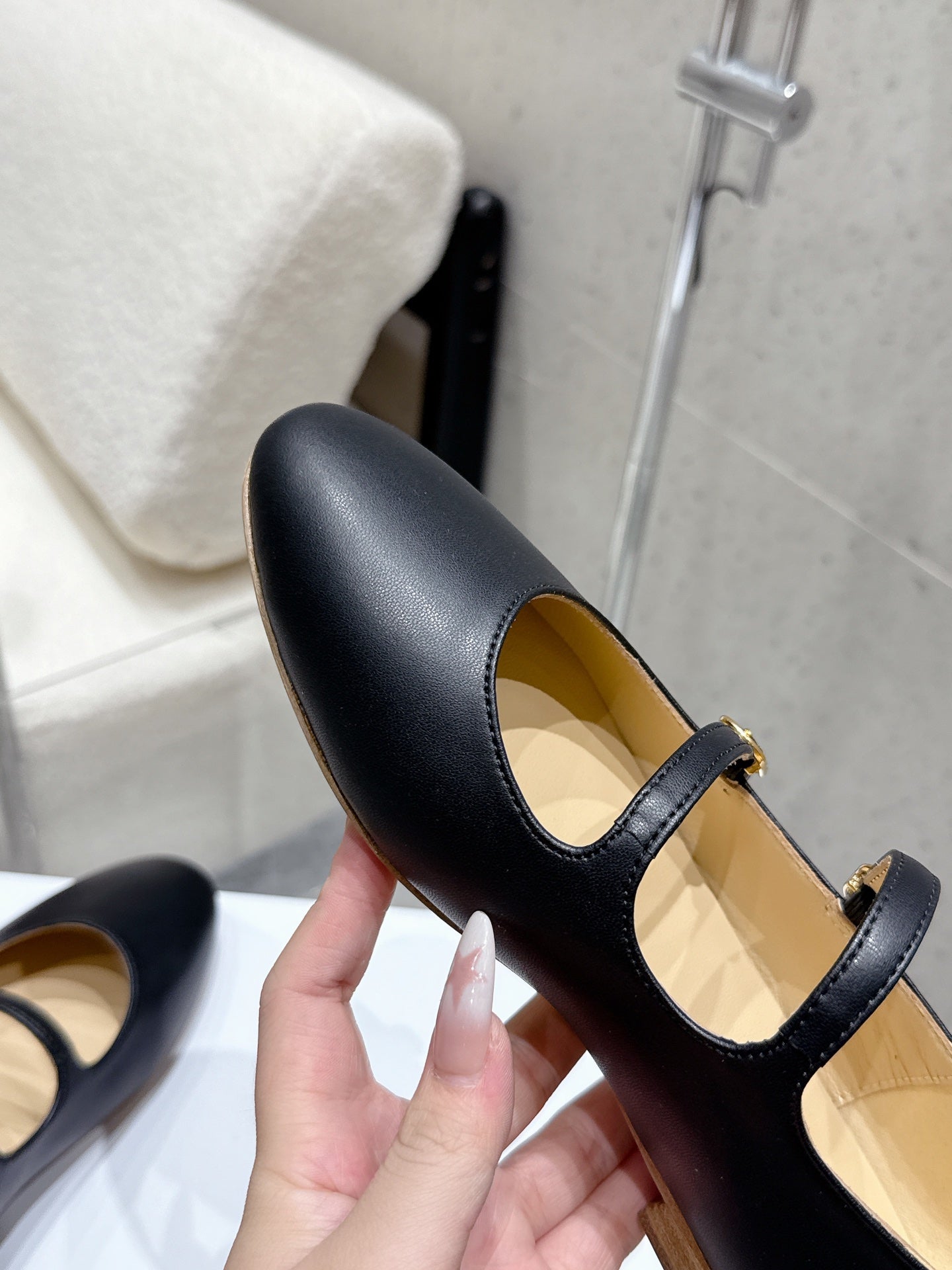 Celine 26 Ballet Flats Black Cowhide 608054