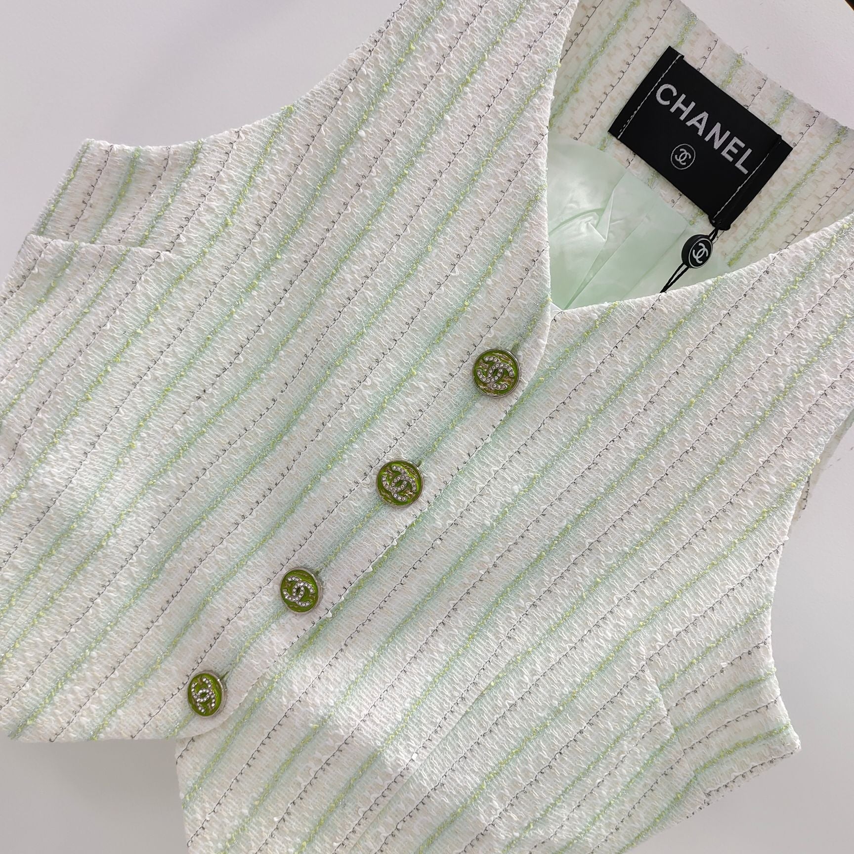 CC Refreshing Vest White Green Polyester 215764