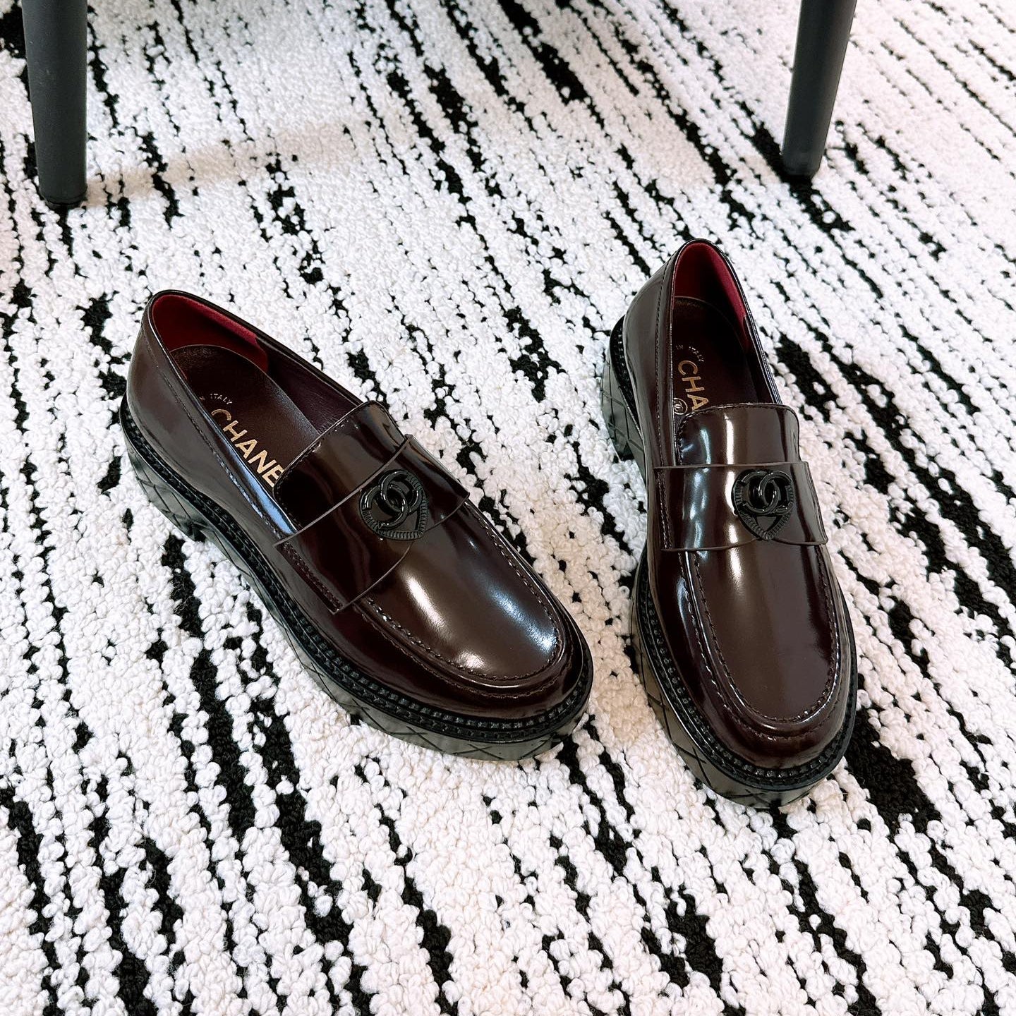 CC Moccasins 45mm In Burgundy Glossy Lambskin 144629