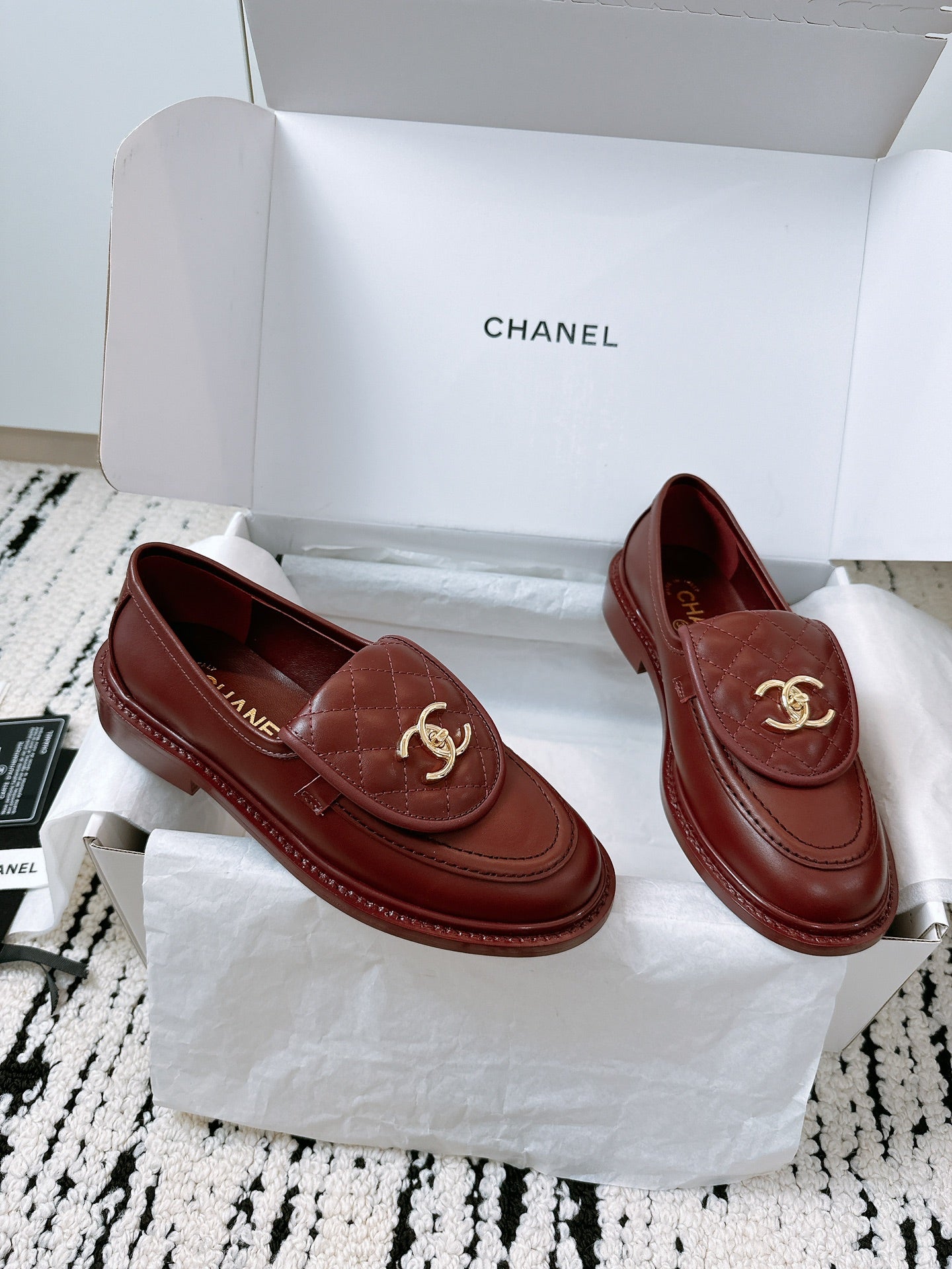 CC Moccasins 25mm In Burgundy Lambskin 144653