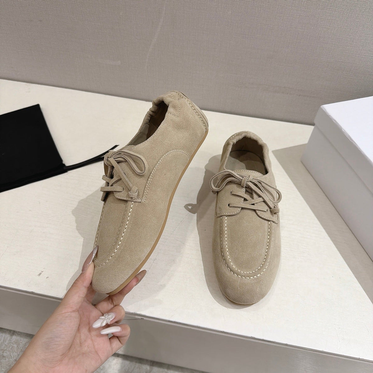 Celine 2026 Birkenstock Lace-Up Loafers Suede 101086