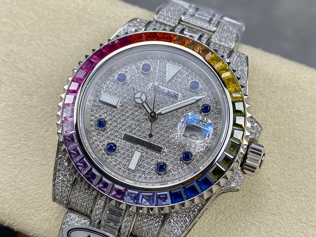 Rolex Submariner Date Rainbow Full Diamond