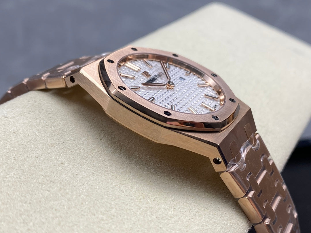 Audemars Piguet Royal Oak Lady 33mm Rose Gold White Dial