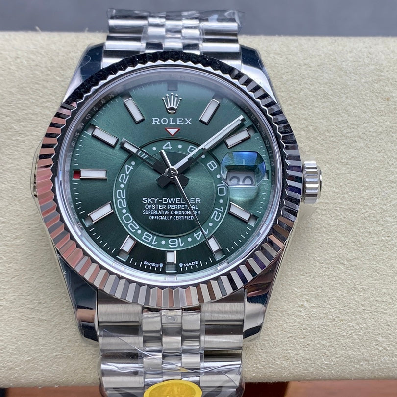Rolex Sky-Dweller 42mm Stainless Steel Green Dial