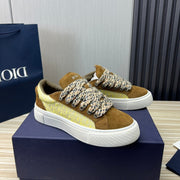 CD B33 SNEAKER BROWN AND PASTEL YELLOW SUEDE