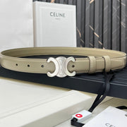 CEL Triomphe Belt 25mm Etoupe Silver Calfskin 176297