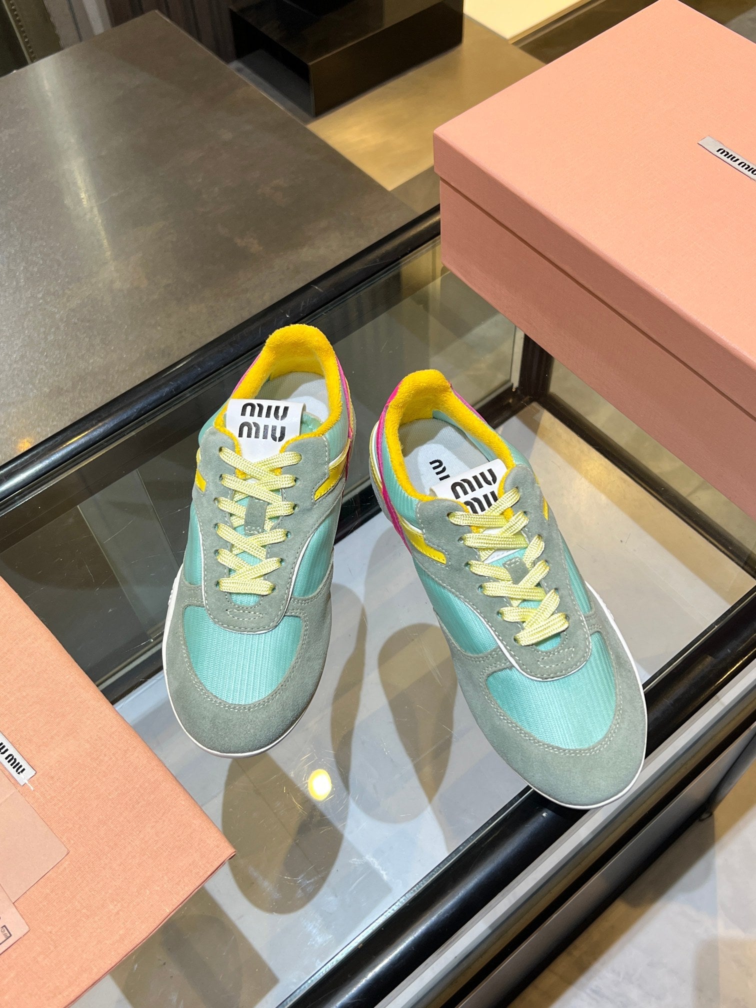 MIU x NB 26ss Sneaker Gray Light Blue Fabric Suede 625657