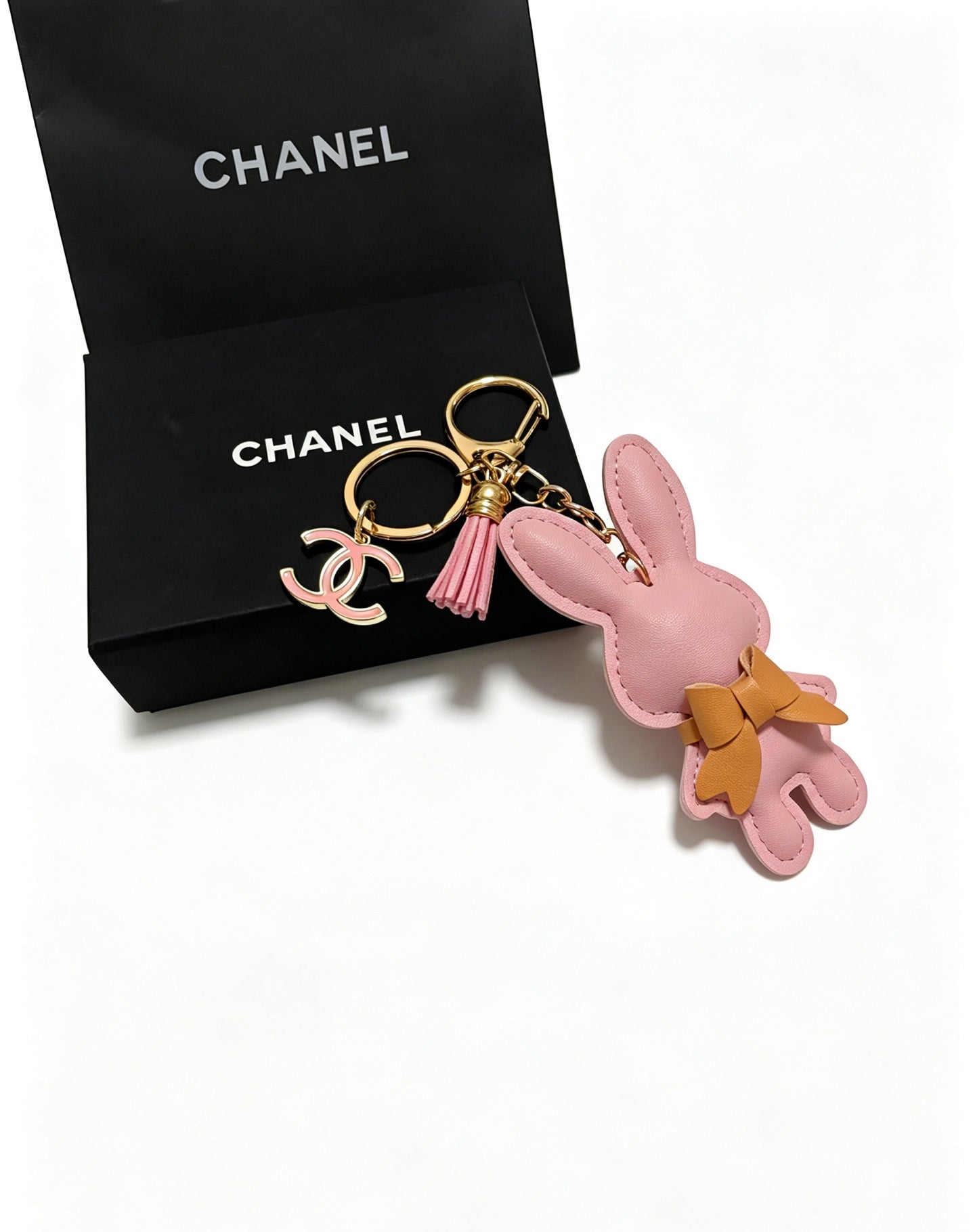 Chanel Pink Rabbit Charm Leather