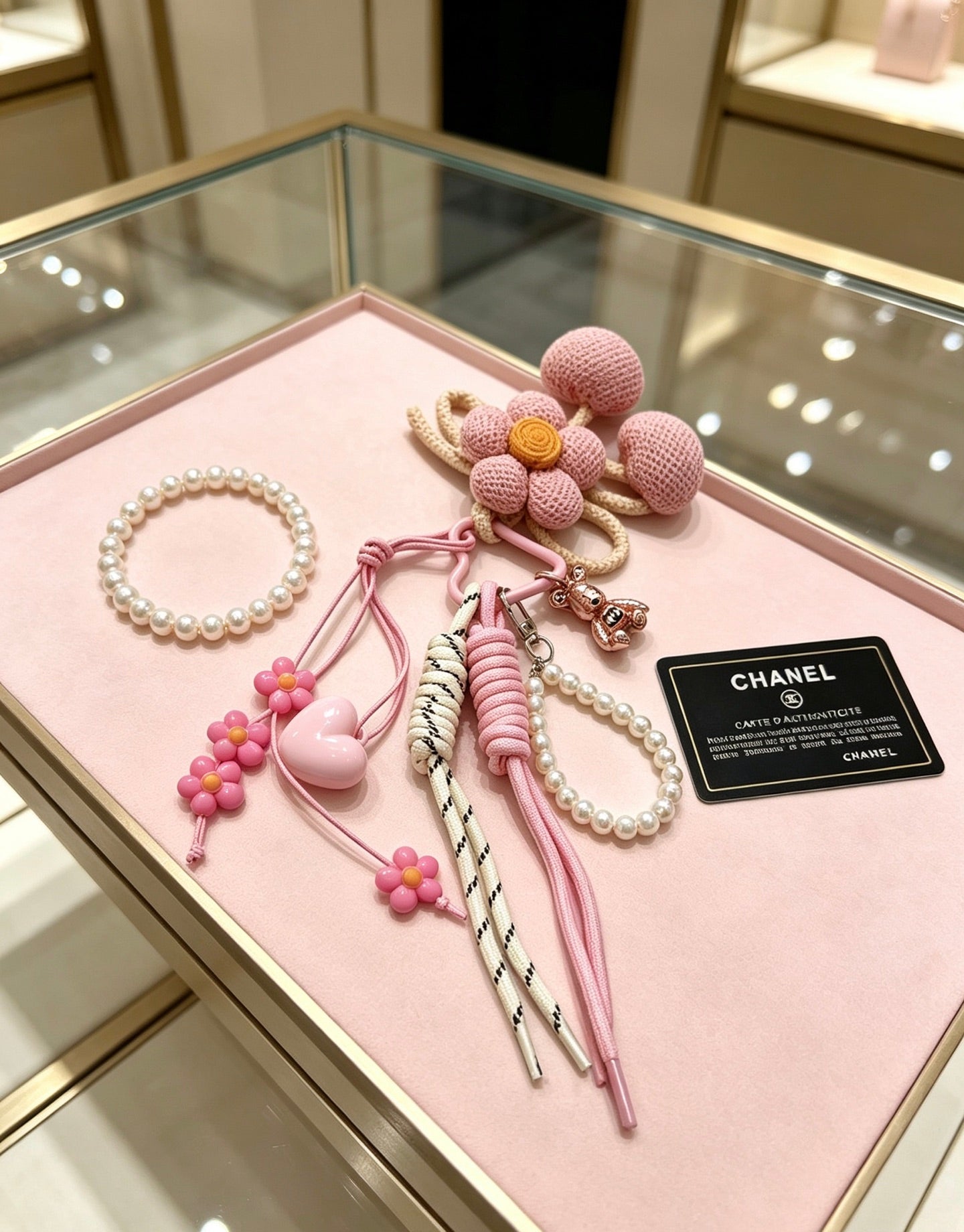 Chanel Knitted Flower Charm