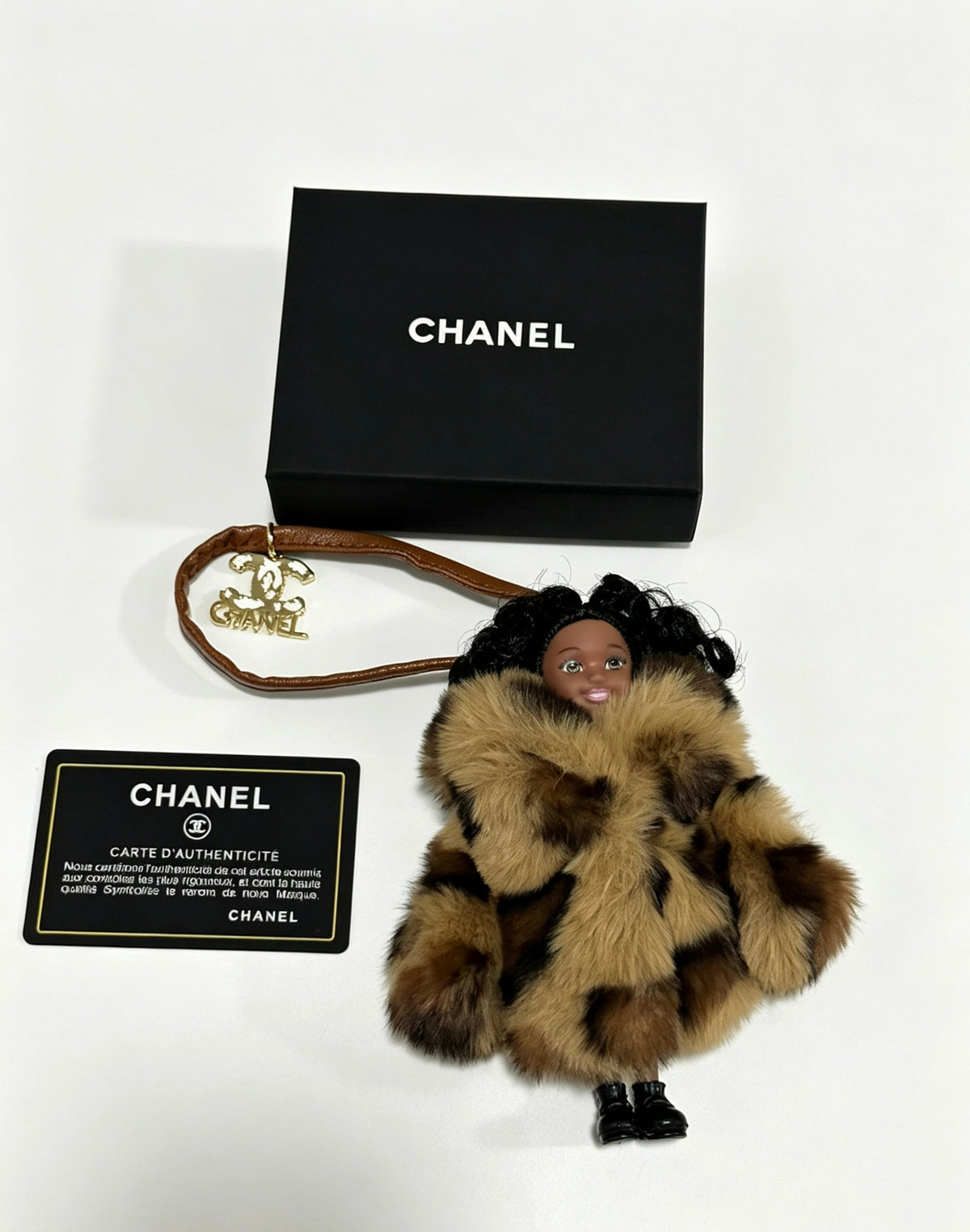 Chanel Bag Charm With Curly-haired Doll