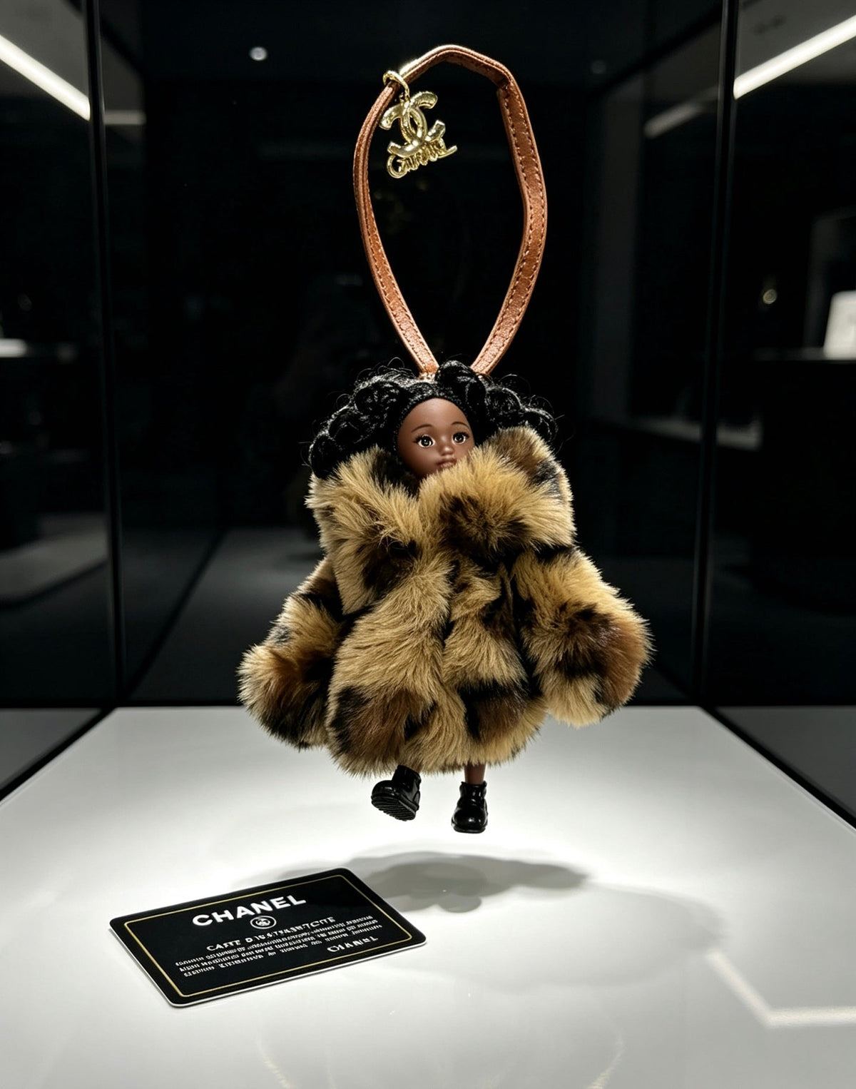 Chanel Bag Charm With Curly-haired Doll