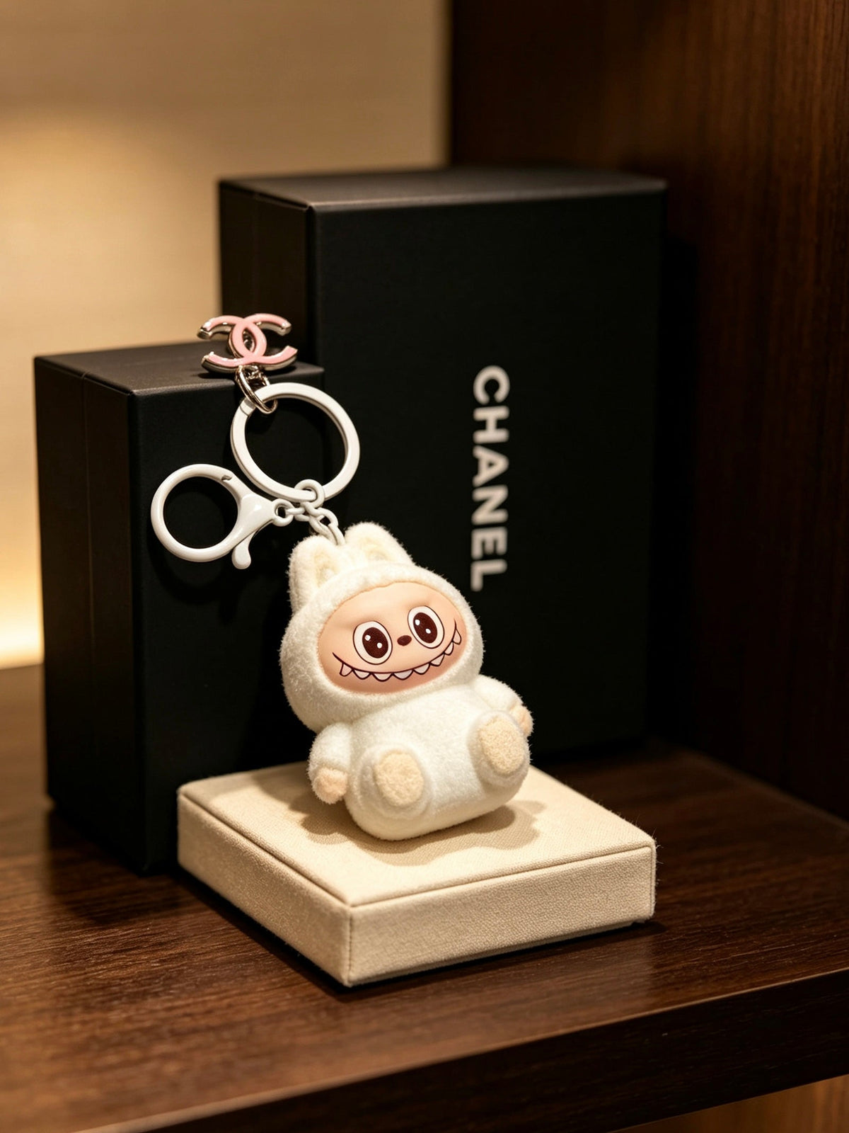 Chanel White Labubu Charm