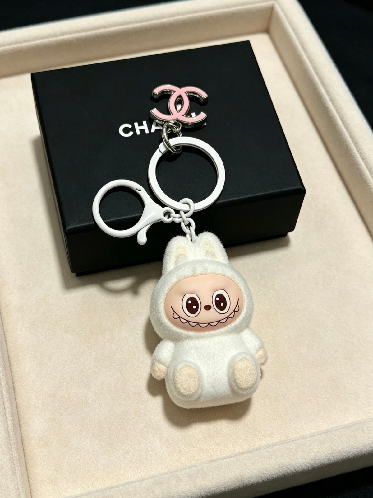 Chanel White Labubu Charm