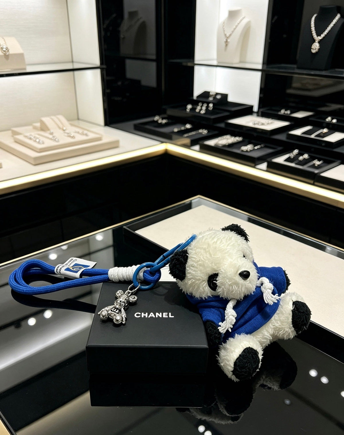Chanel White Blue Bear Charm