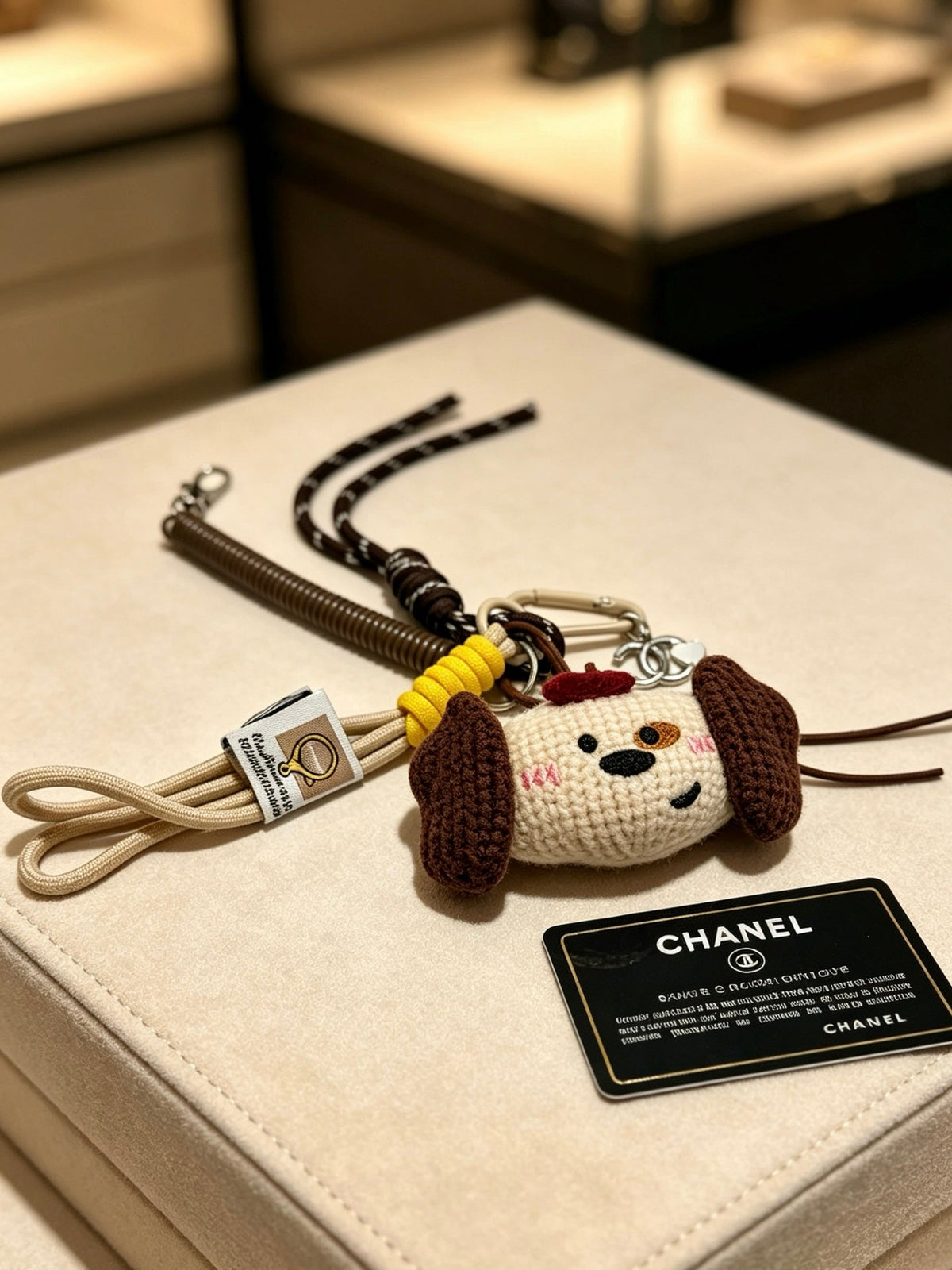 Chanel Cute Crocheted Puppy Charm