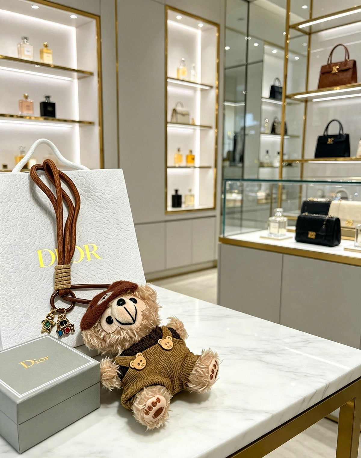 Dior Wool Brown Bear Charm