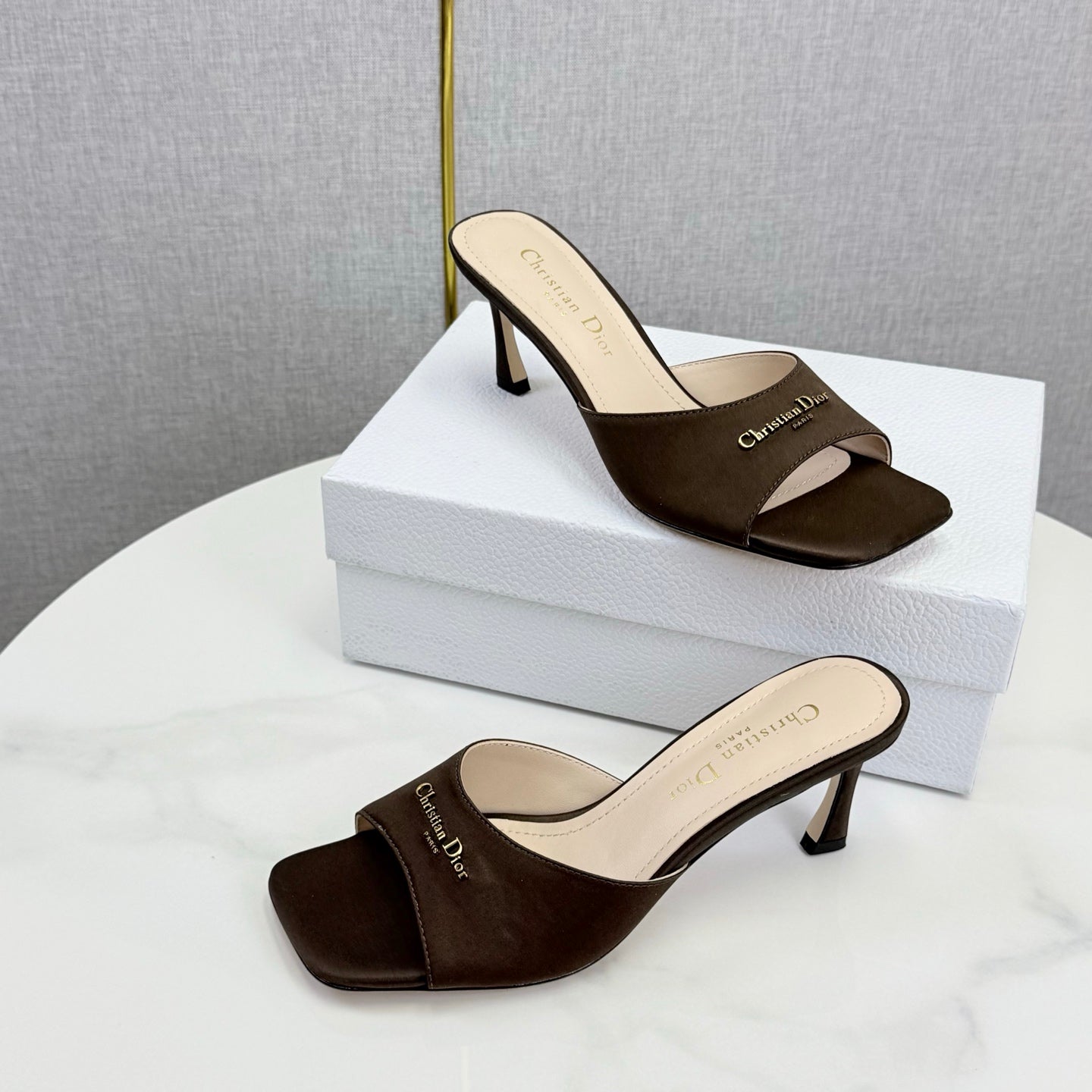 CD 26 High Heel Mule 75 Dark Brown Suede 620358