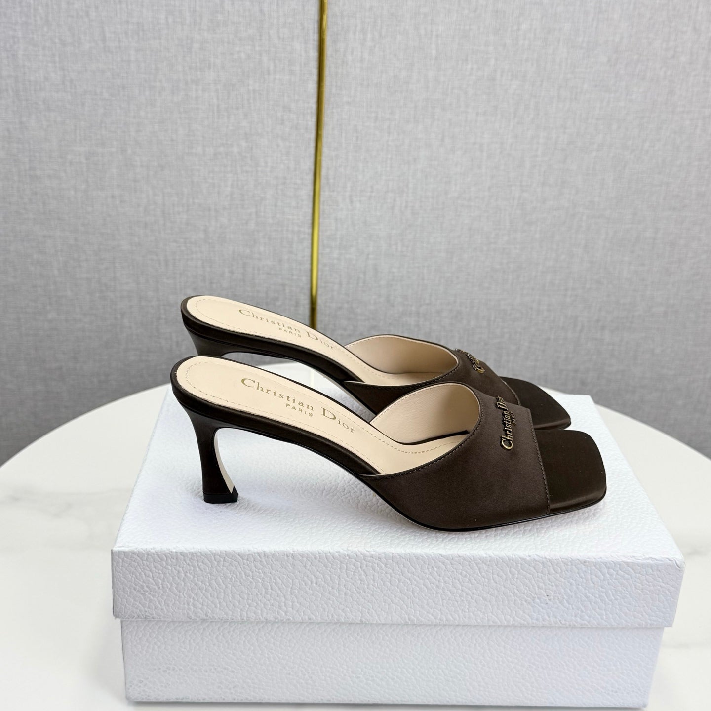 CD 26 High Heel Mule 75 Dark Brown Suede 620358