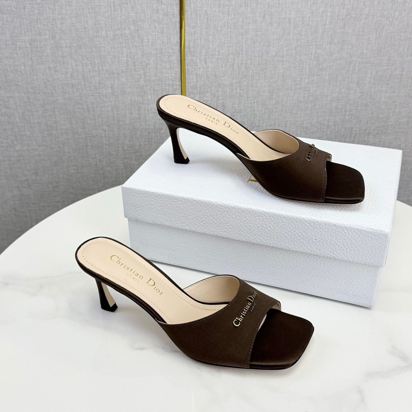 CD 26 High Heel Mule 75 Dark Brown Suede 620358