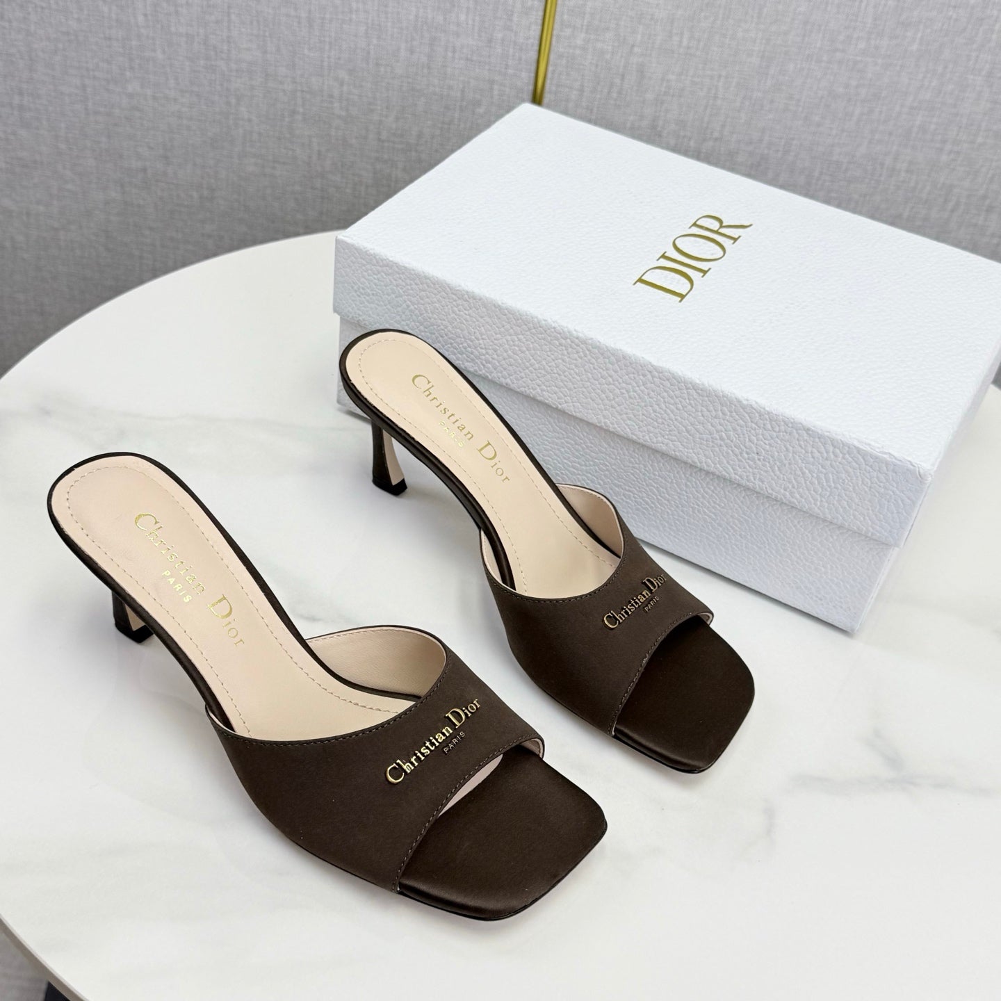 CD 26 High Heel Mule 75 Dark Brown Suede 620358