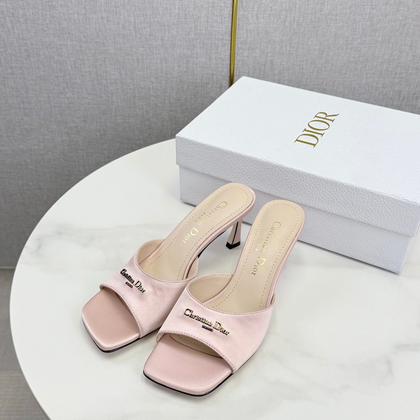 CD 26 High Heel Mule 75 Light Pink Suede 620361