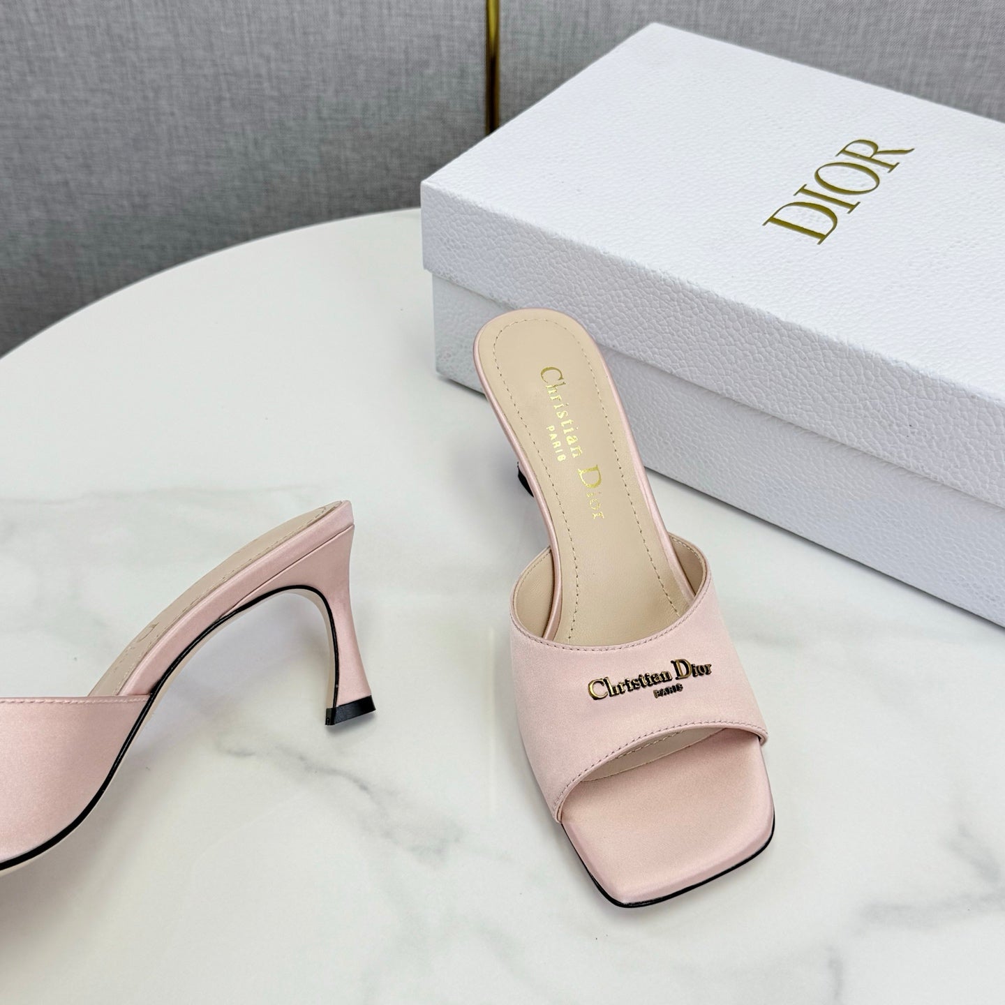 CD 26 High Heel Mule 75 Light Pink Suede 620361