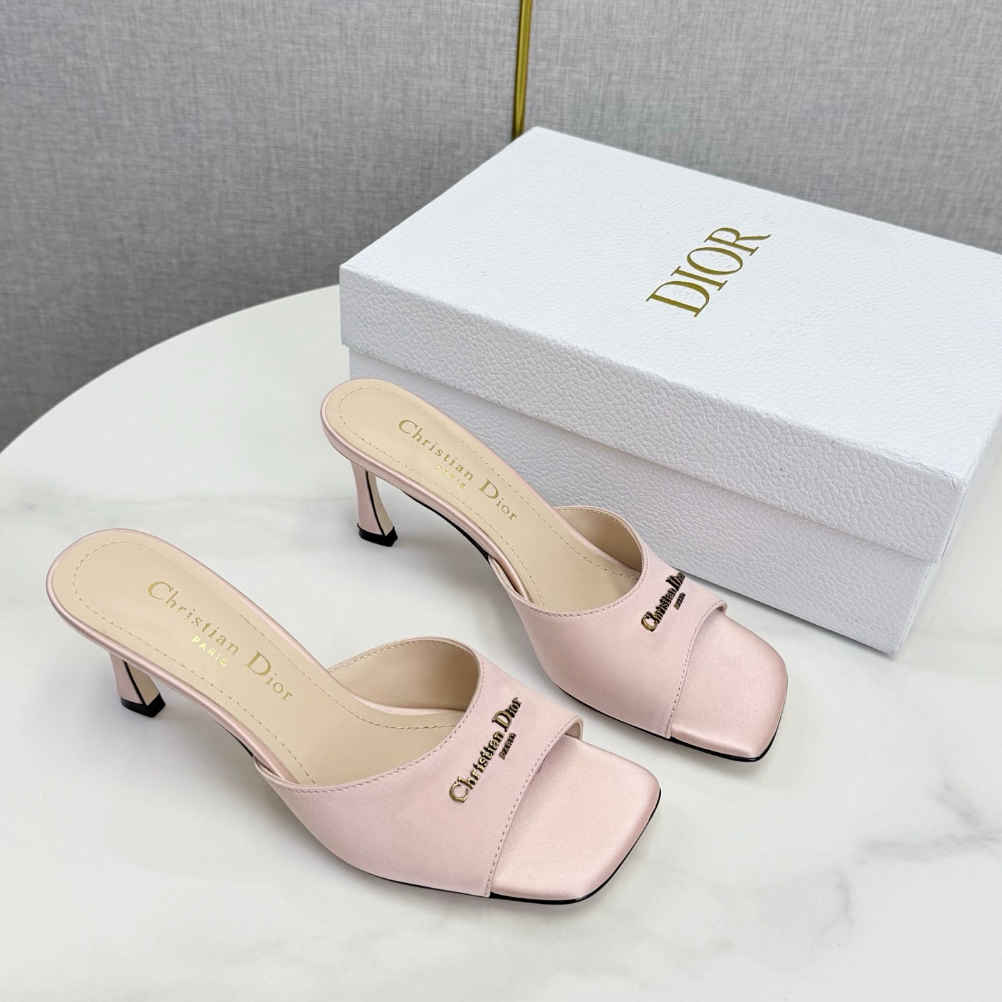 CD 26 High Heel Mule 75 Light Pink Suede 620361