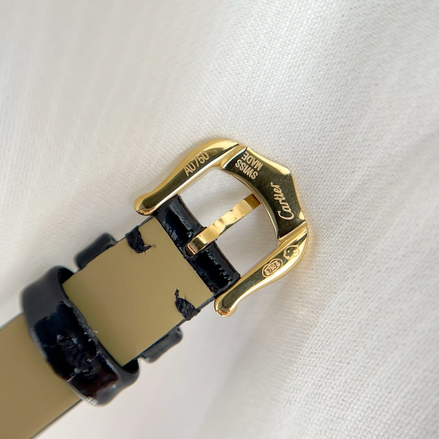 Baignoire Gold Case Black Leather Black Dial