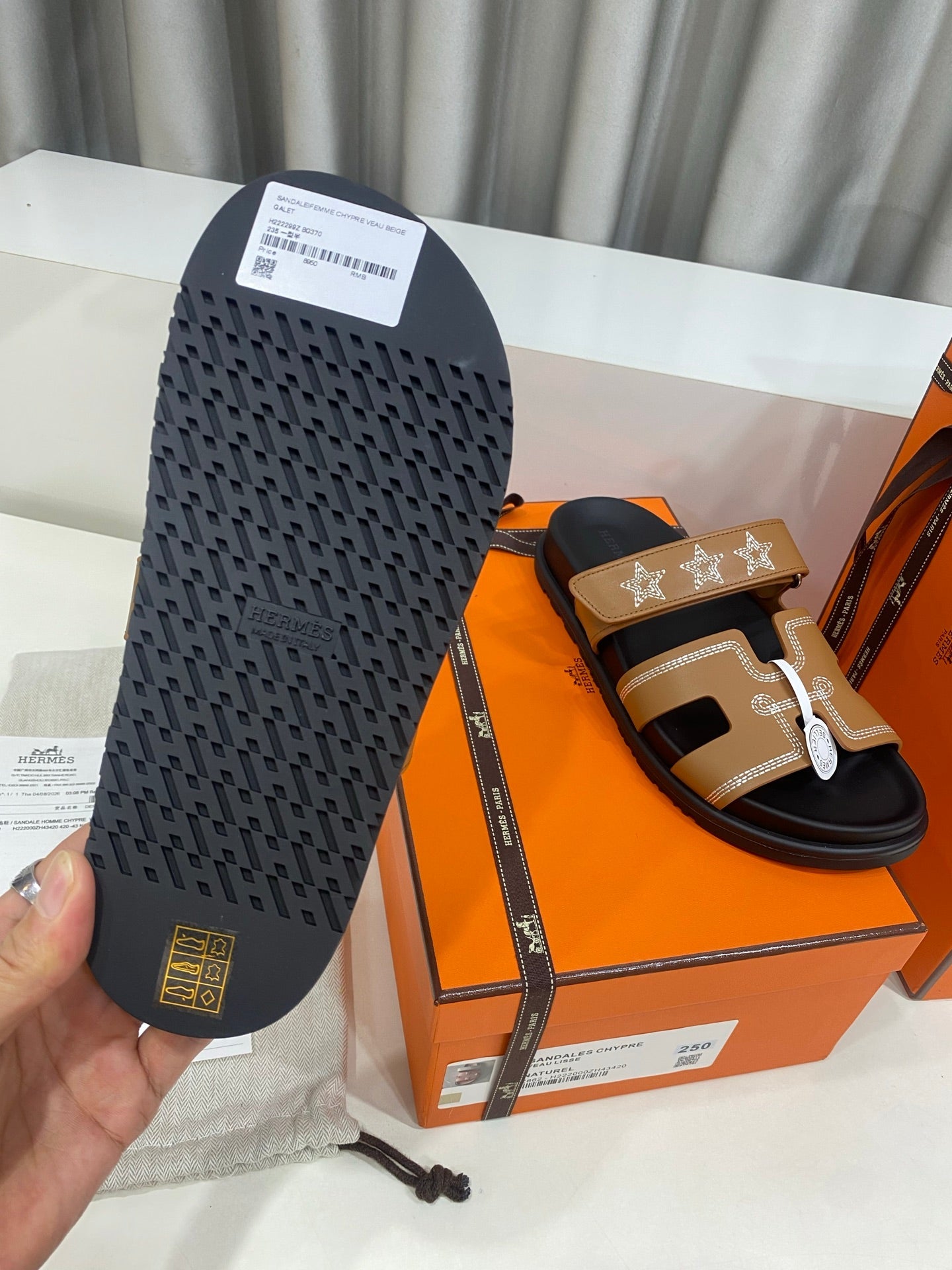 Hermes 2026 Chypre Sandal With Star Embroidery Calfskin 957512