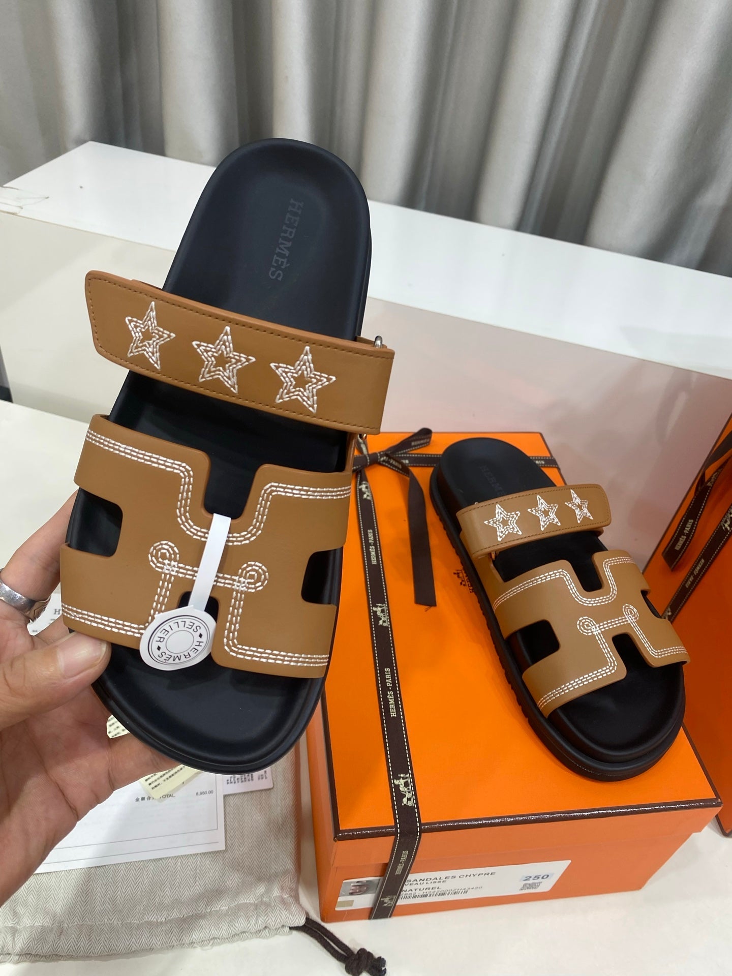 Hermes 2026 Chypre Sandal With Star Embroidery Calfskin 957512