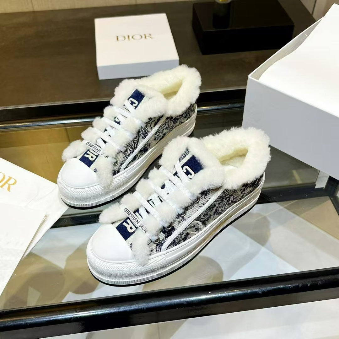 Dior 2026 Walk'n'Dior Wool Platform Sneakers Canvas 960118