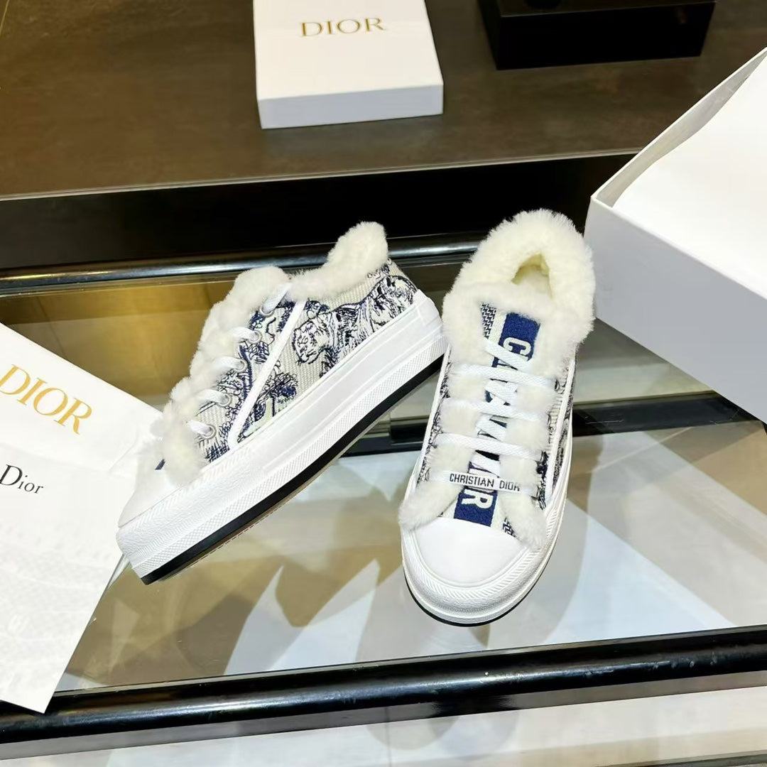 Dior 2026 Walk'n'Dior Wool Platform Sneakers Canvas 960118