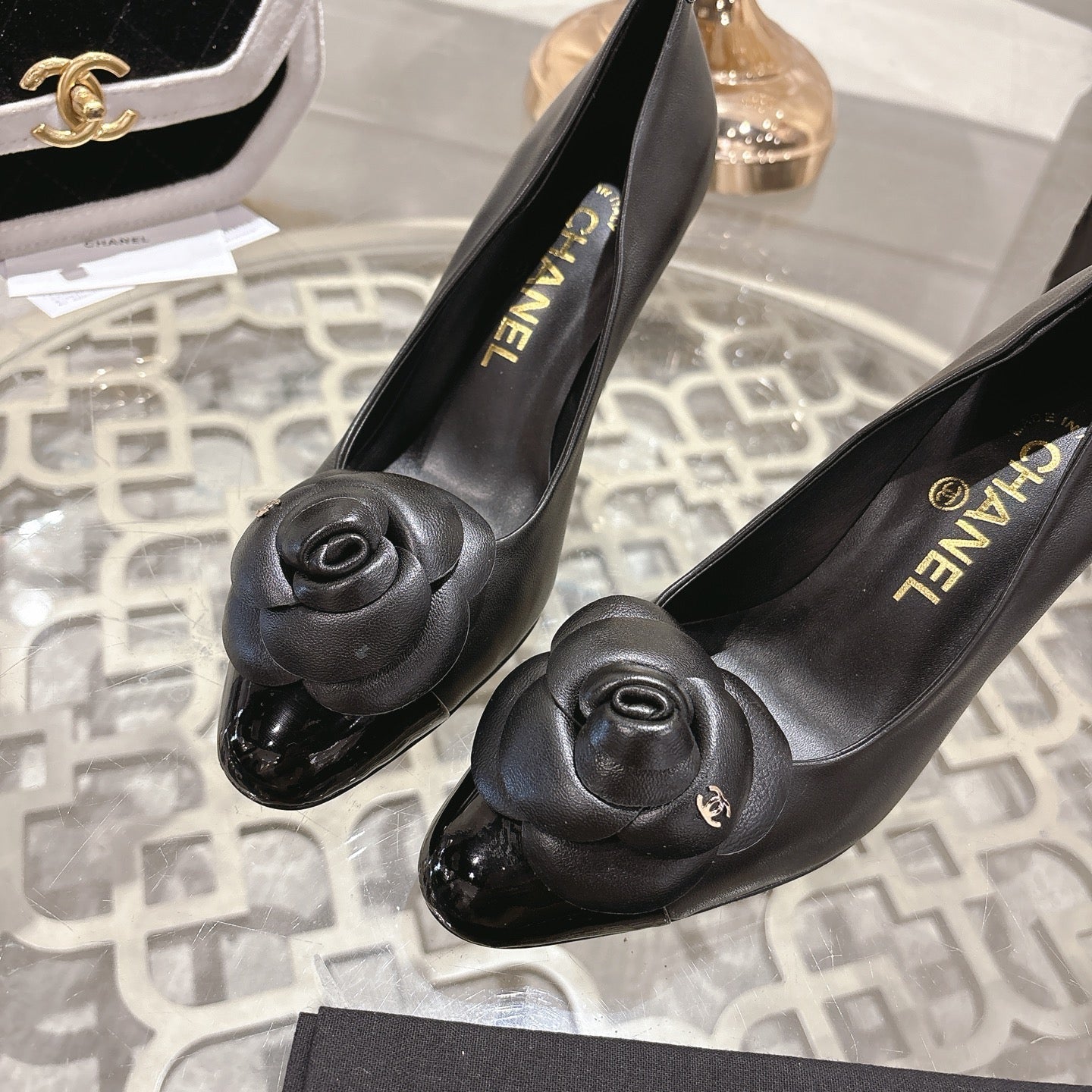 CC 26s High Heels Pump 85 Black Sheepskin 627010