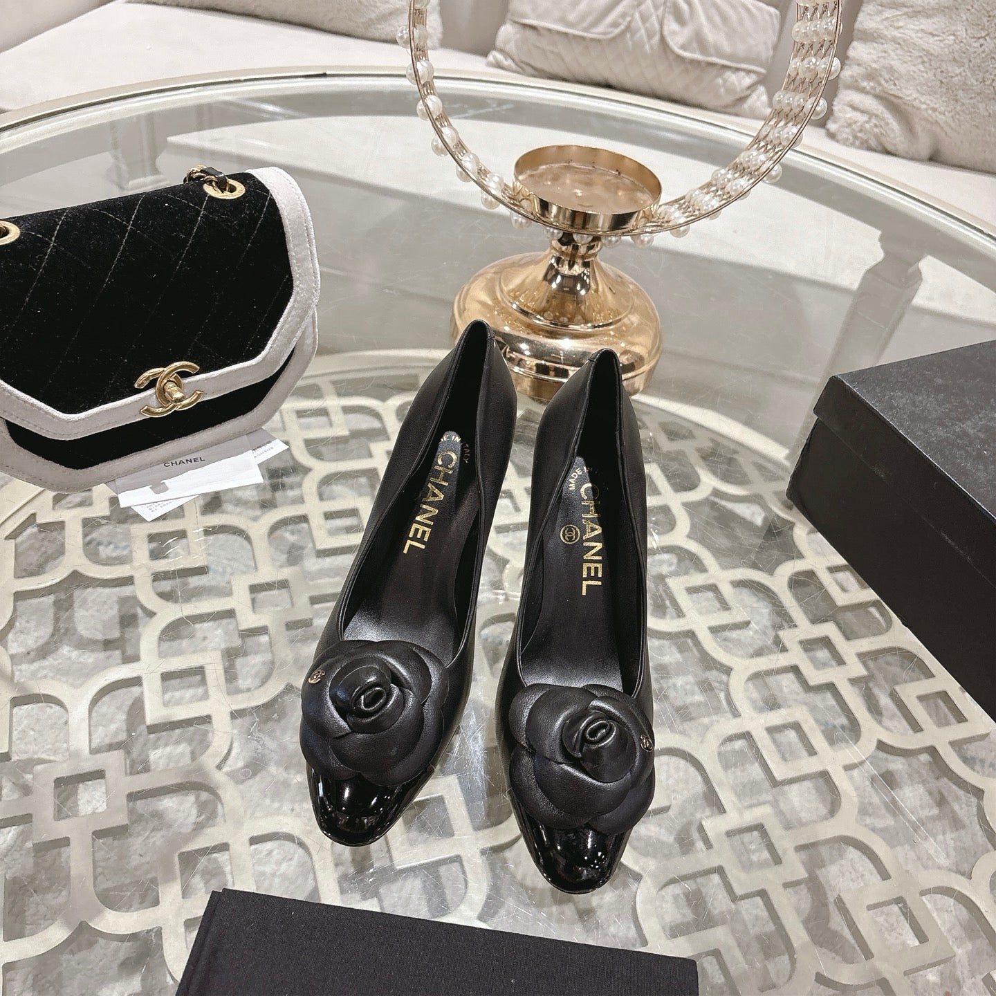 CC 26s High Heels Pump 85 Black Sheepskin 627010