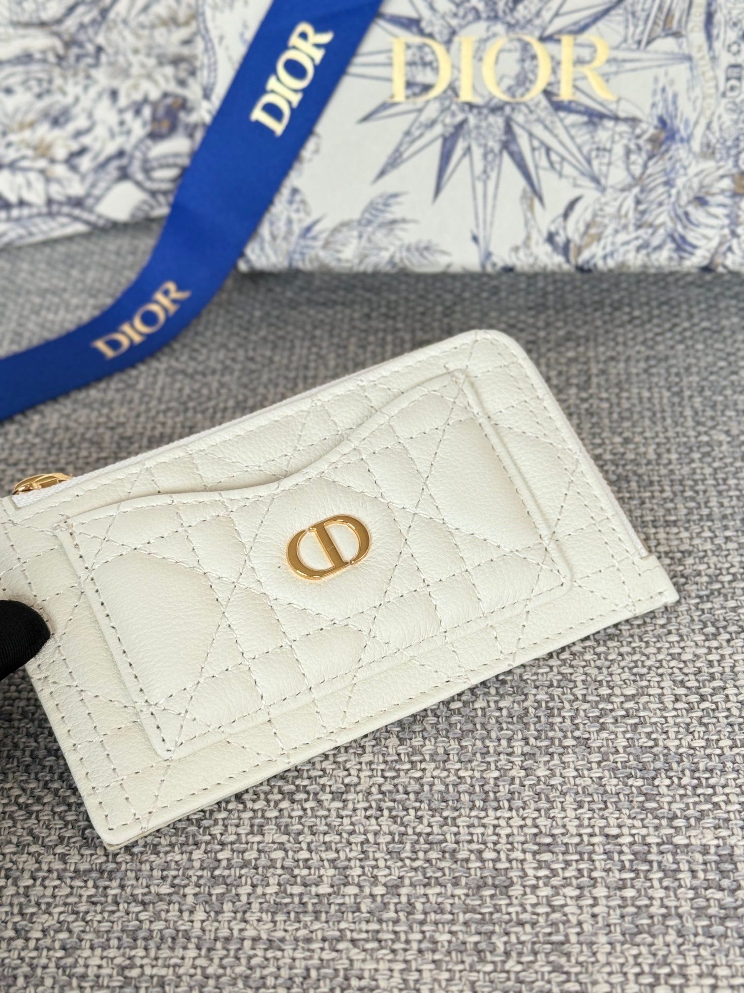 Dior 2026 Caro Five Slot Card Holder 13.5cm Lambskin
