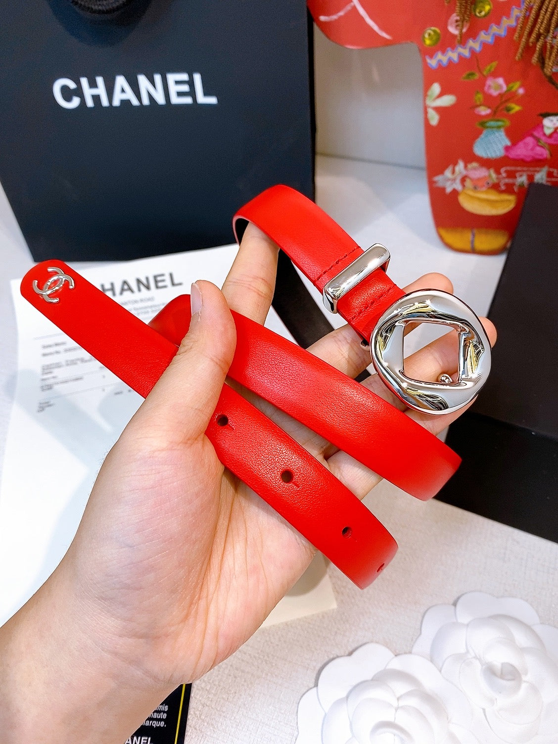 Chanel 2026 Round Buckle Belt 20mm Calfskin 214799