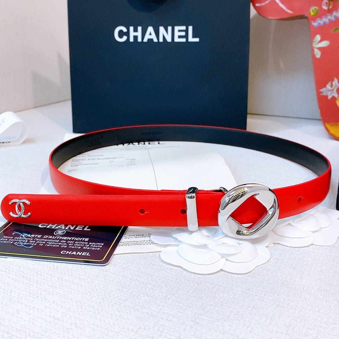 Chanel 2026 Round Buckle Belt 20mm Calfskin 214799