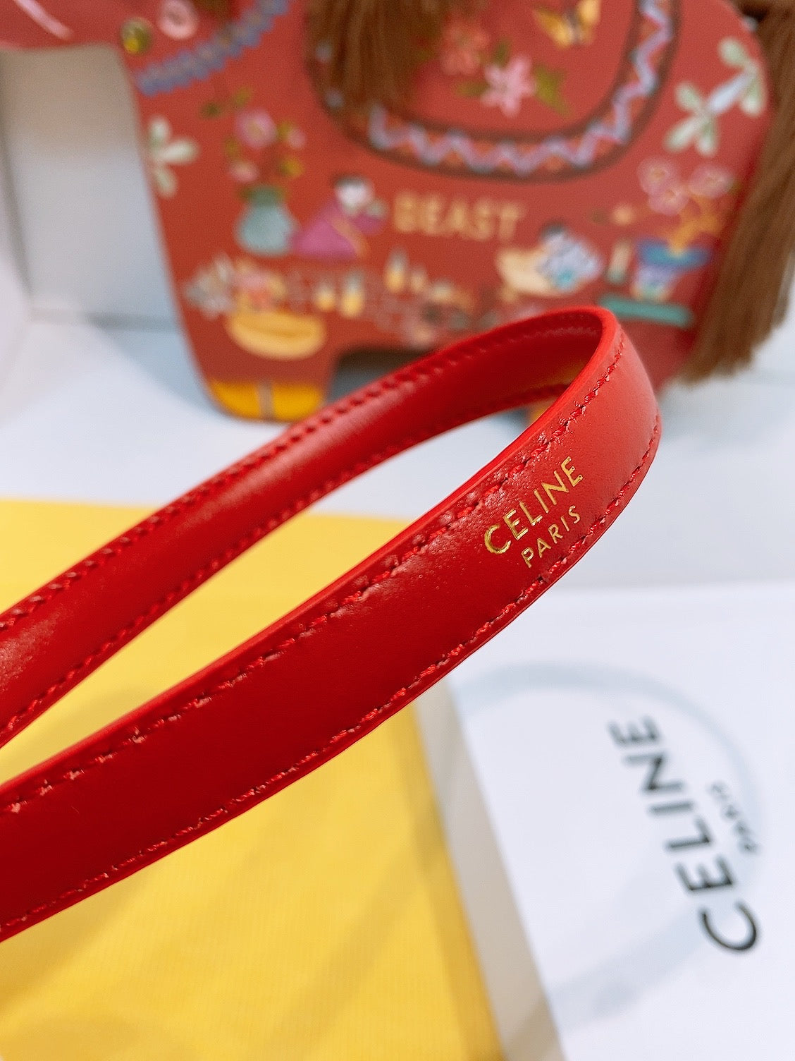 Celine 2026 Triomphe Slim Belt 13mm Leather 212866