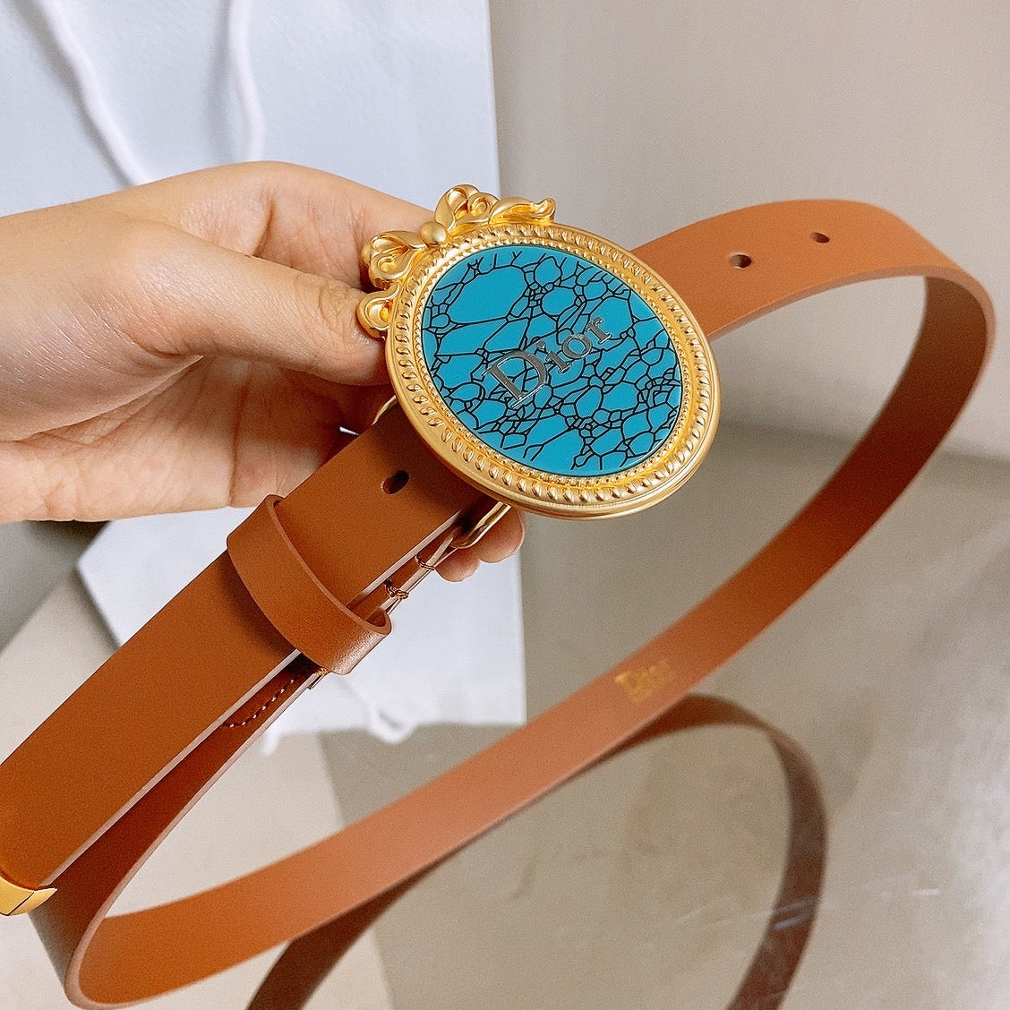 Dior 2026 Médaillon 7.3cm Buckle Belt 2.5cm Leather 216234