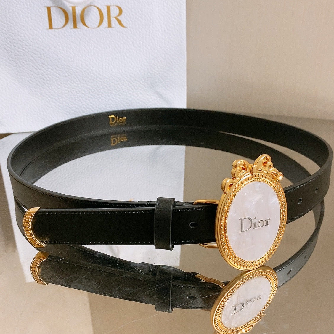 Dior 2026 Dior Médaillon 7cm Belt Buckle 25mm Leather 216226