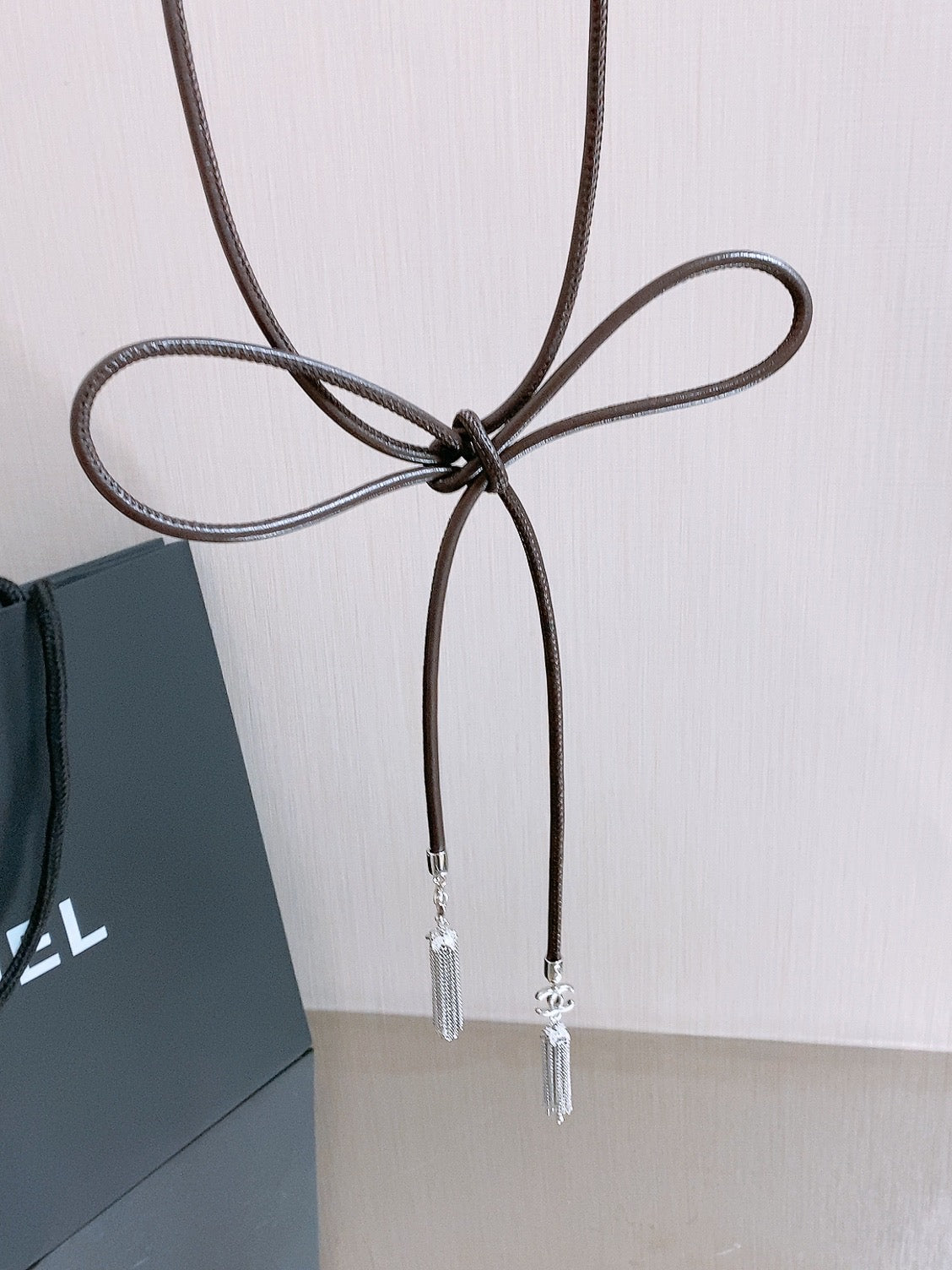 Chanel 2026 Double C Buckle Tassel Belt Lambskin 216980