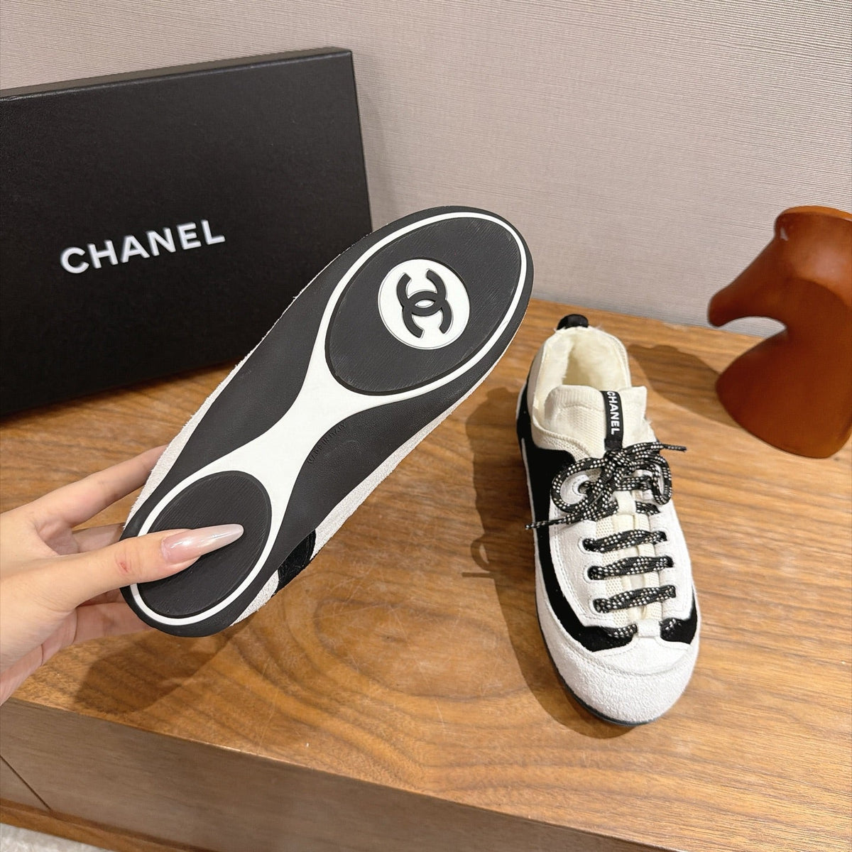Chanel 2026 Panda Sneakers Suede Wool 196210