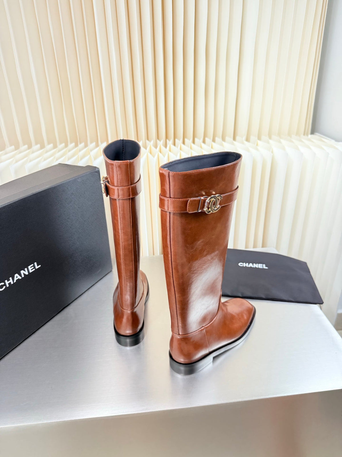 Chanel 2026 Turnlock CC Knee High Boots Leather 123414