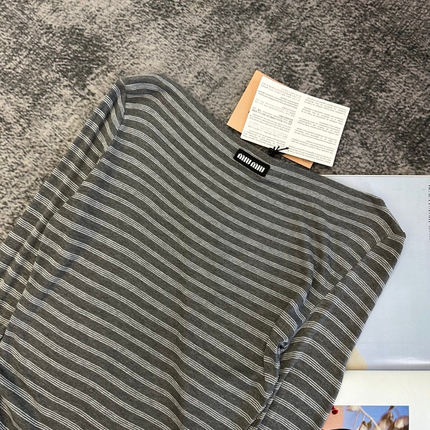 Miumiu 2026 Striped Dress Gray Cotton 420106