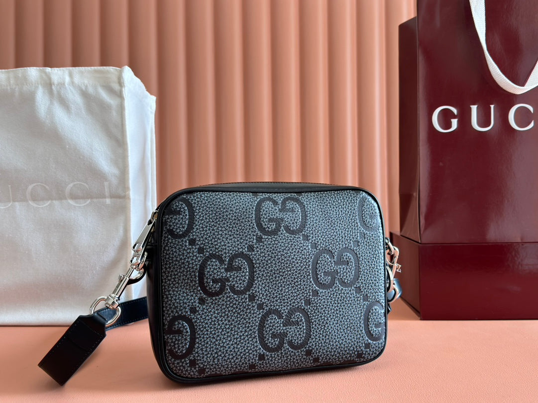 Gucci Waistbag Grey mix Black Leather  248428
