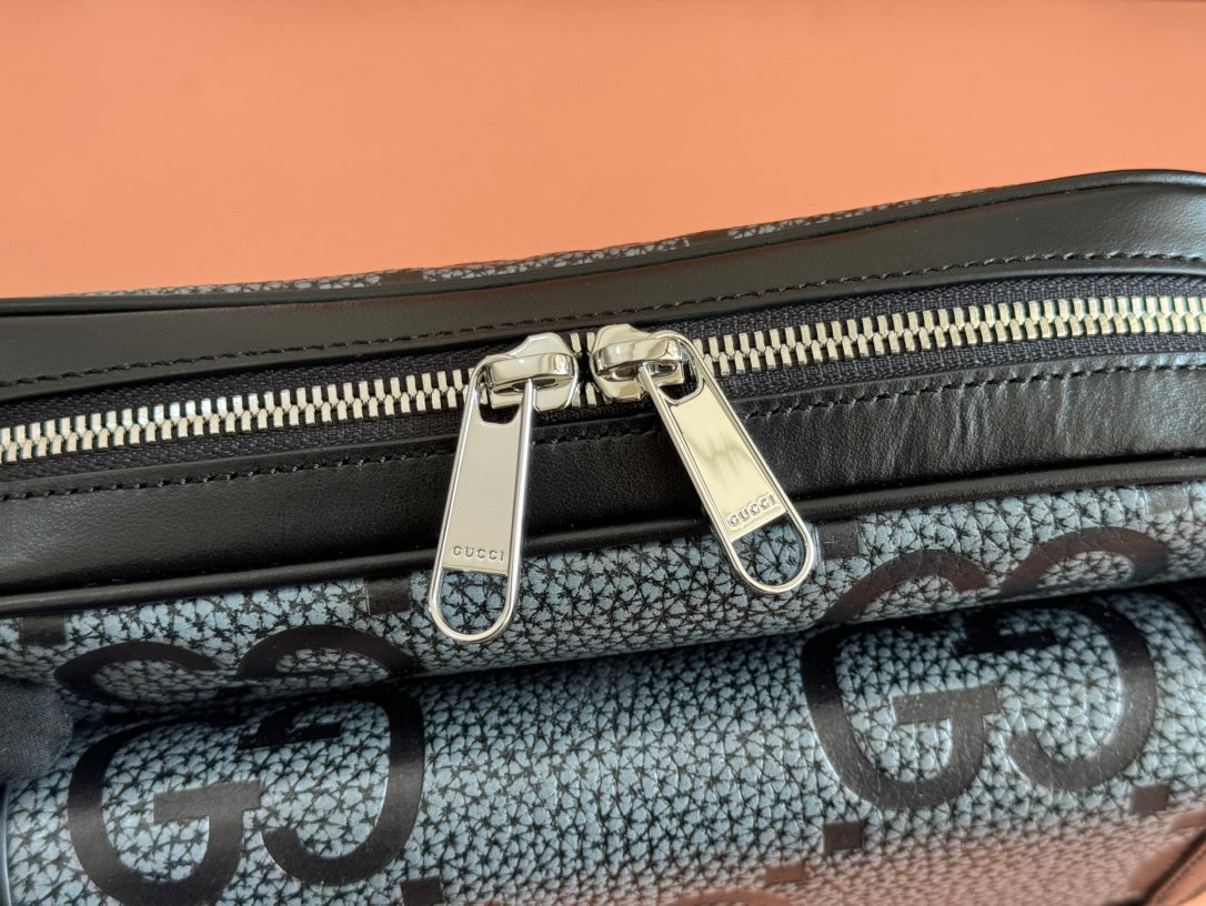 Gucci Waistbag Grey mix Black Leather  248428