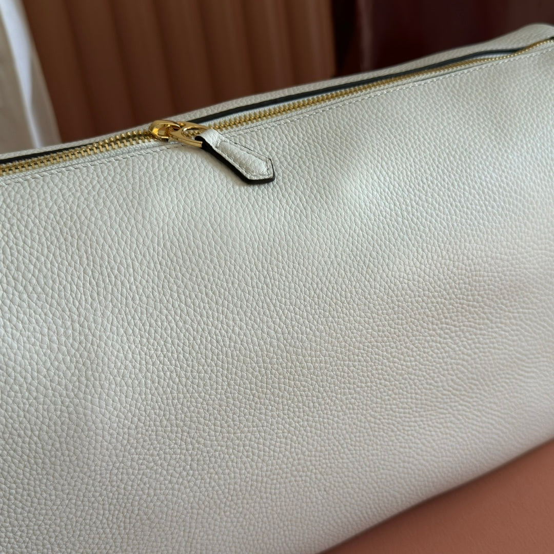 Gucci 2026 Half Horsebit Bag 38cm White Leather 277338