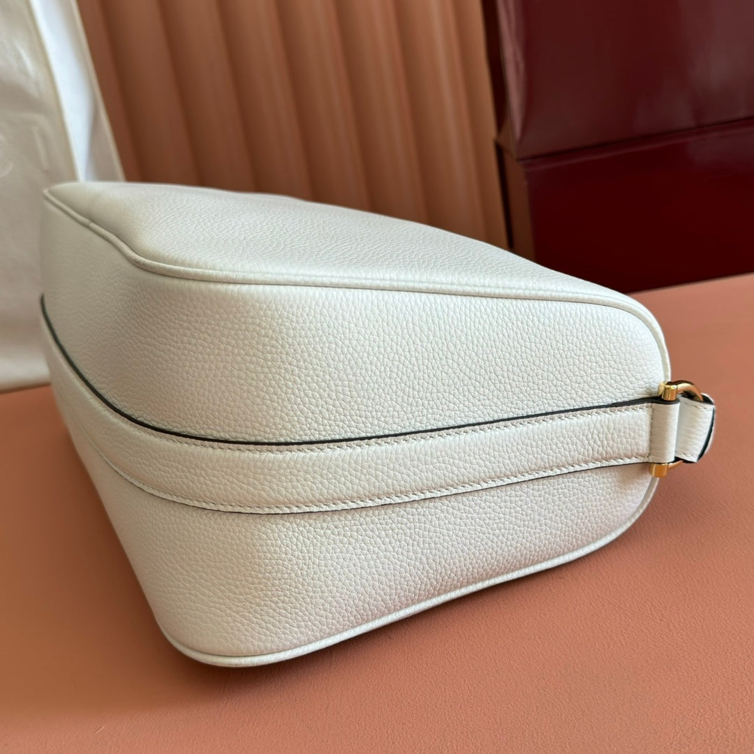 Gucci 2026 Half Horsebit Bag 38cm White Leather 277338