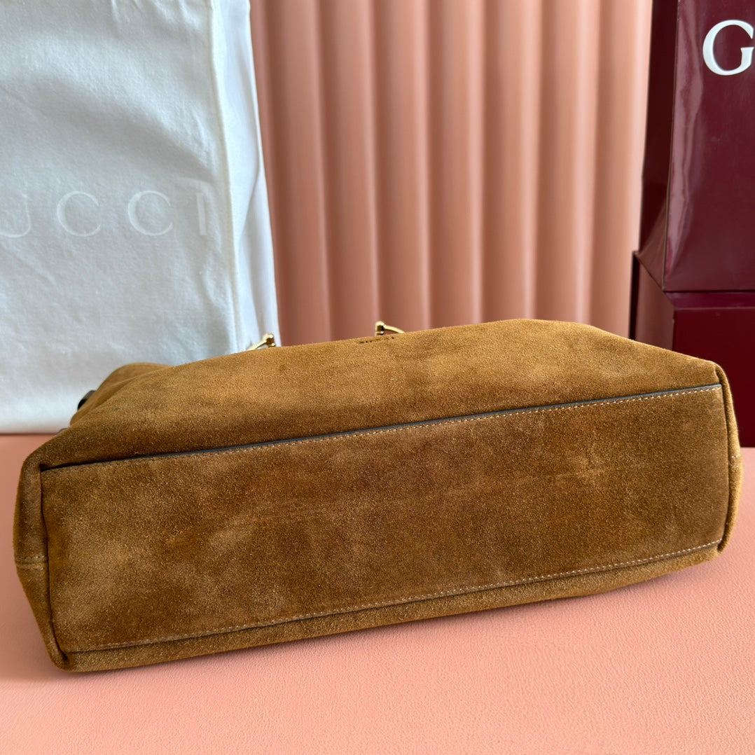 Gucci 2026 Beatrix Bag 35cm Brown Suede 277479