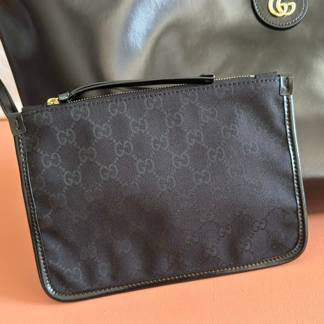 Gucci 2026 Giglio Large Tote Bag 60cm Black Leather 277087